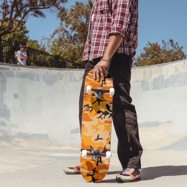 Skateboard Camouflage orange, Militaire, Armée (Extérieur 2)