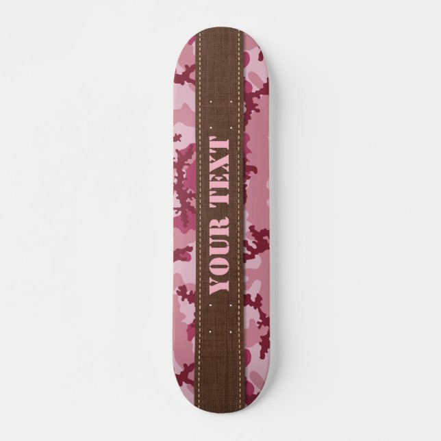 Skateboard Camouflage rose (Devant)