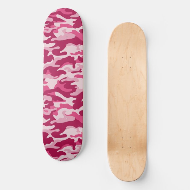 Skateboard Camouflage rose (Recto)