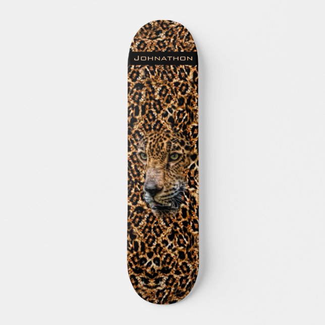 Skateboard Camouflage sauvage exotique de chat de fourrure (Devant)