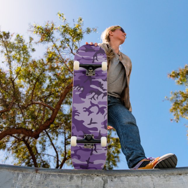 Skateboard Camouflage Violet, Militaire, Armée (Extérieur 1)