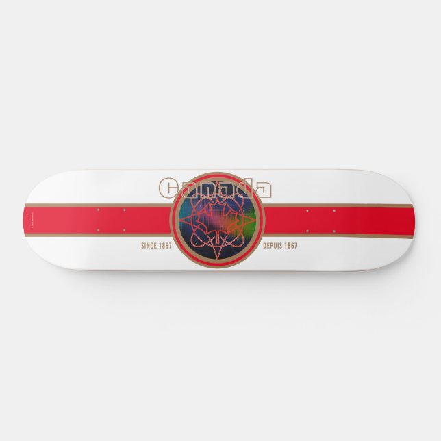 Skateboard Canada depuis 1867 Aurore (blanc) (Horz)