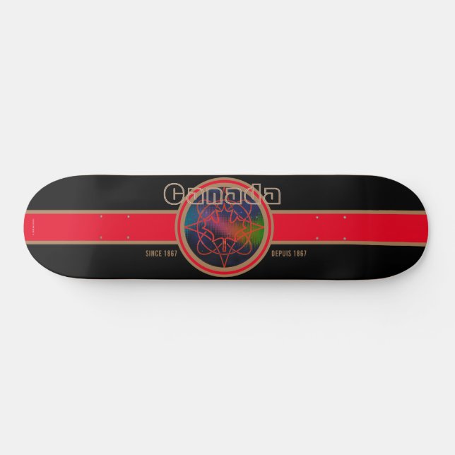 Skateboard Canada depuis 1867 Aurore (noir) (Horz)