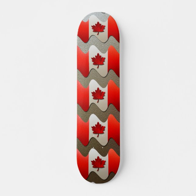 Skateboard Canada Flag-Chrome par Shirley Taylor (Devant)
