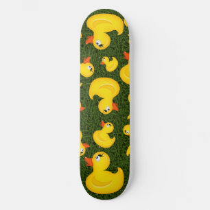 Skateboard Canards jaunes en caoutchouc sur planche à roulett