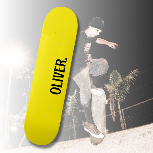 Skateboard Canari jaune Nom moderne | Classique tendance (Créateur téléchargé)