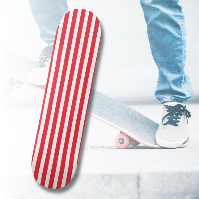 Skateboard Canne de bonbon rouge et blanc rayé horizontal sim (Créateur téléchargé)
