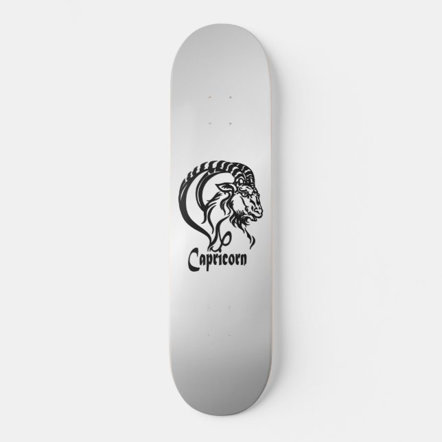 Skateboard Capricorne Chèvre de mer Zodiac Argent (Recto)