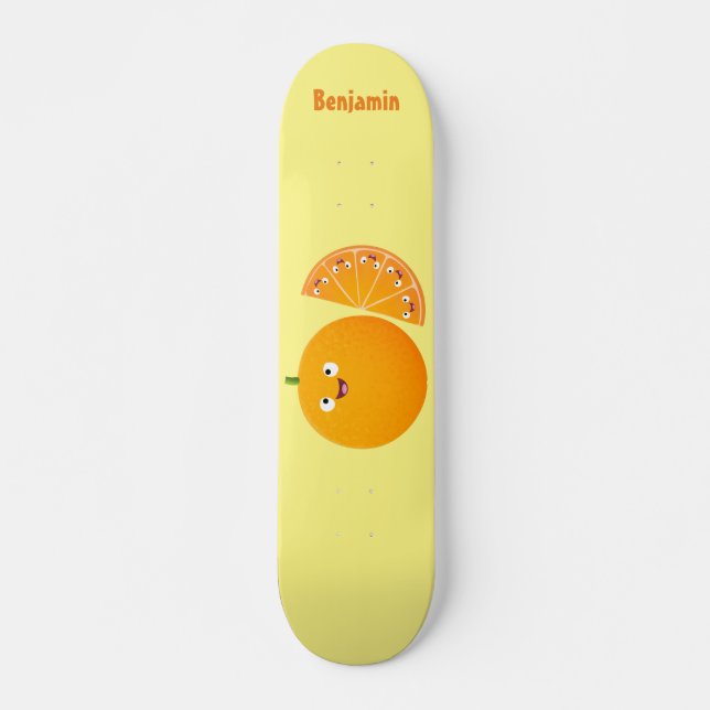 Skateboard Caricature d'agrumes d'orange (Devant)