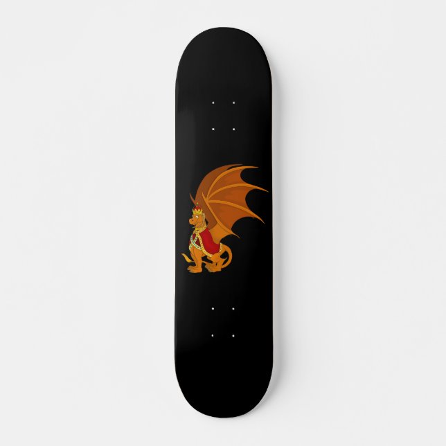 Skateboard Caricature de dragon orange (Devant)