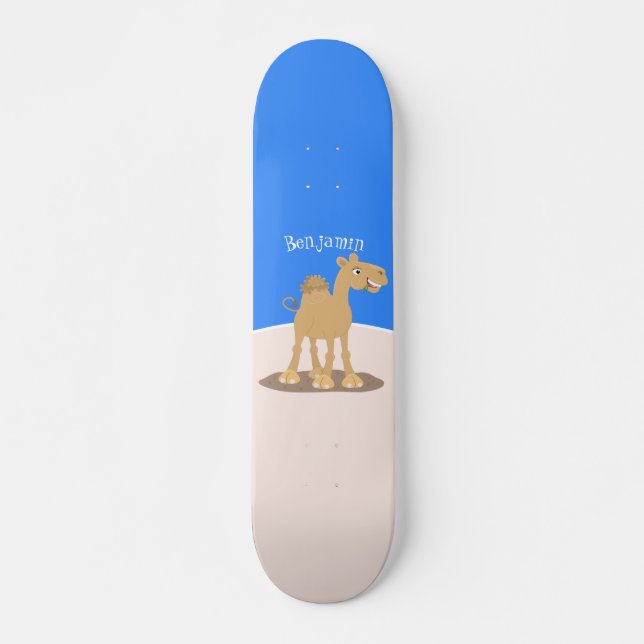 Skateboard Caricature de dromadaire joyeux et souriant (Devant)