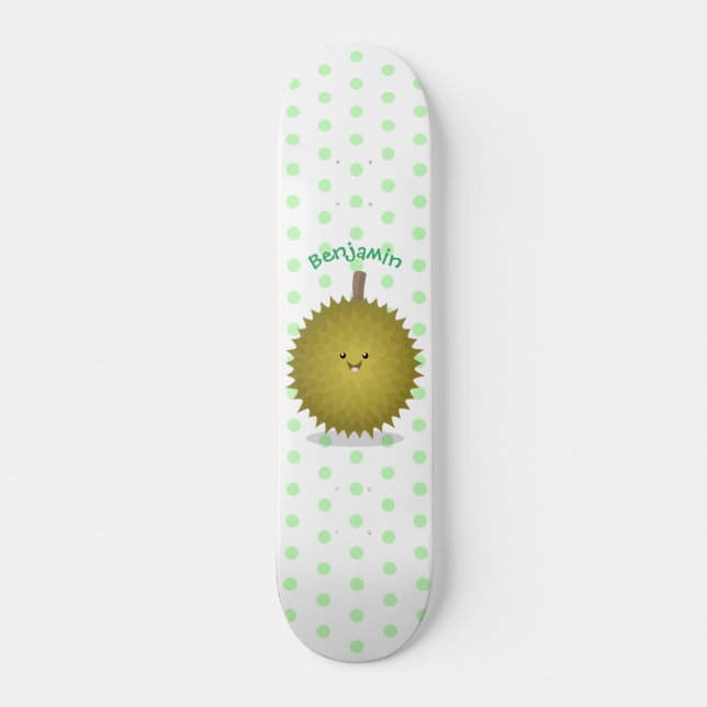 Skateboard Caricature de durian joyeux (Devant)