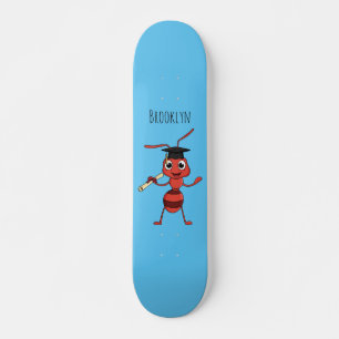 Skateboard Caricature de fourmi rouge joyeux