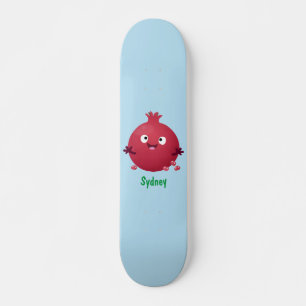 Skateboard Caricature de fruits à la grenade joyeux