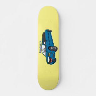 Skateboard Caricature de la Limousine bleu mignonne
