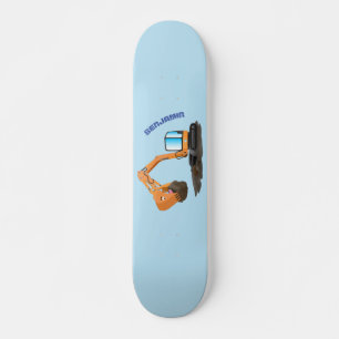 Skateboard Caricature de la pelle orange