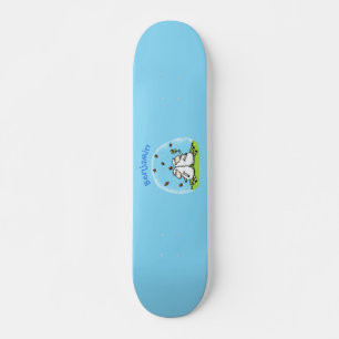 Skateboard Caricature de moutons mignons amis et papillons