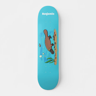 Skateboard Caricature de natation de Cute platypus