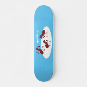 Skateboard Caricature de patinage sur glace de Happy red four