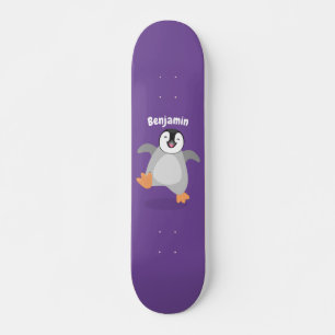 Skateboard Caricature de poussin de pingouin mignon et joyeus