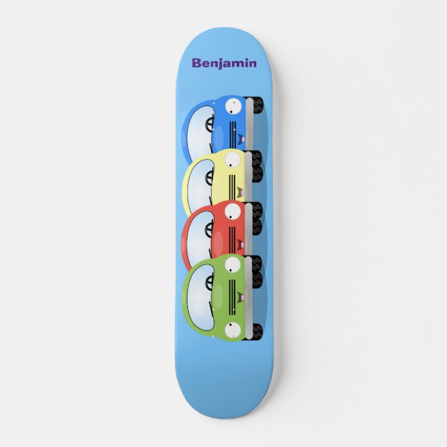 Skateboard Caricature de voitures Cute kawaii (Devant)