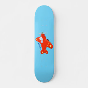 Skateboard Caricature de vol d'avion rouge mignon