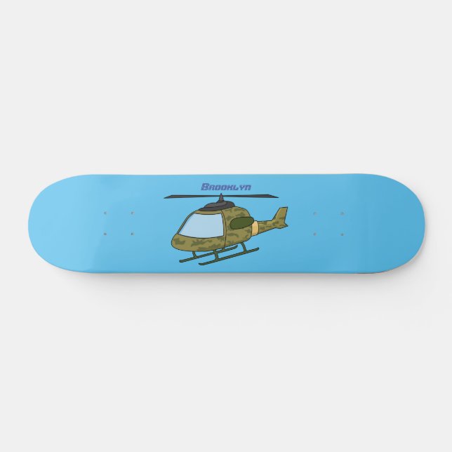 Skateboard Caricature d'hélicoptère camoflage de l'armée (Horz)