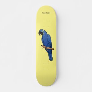Skateboard Caricature d'oiseau macaw Hyacinth