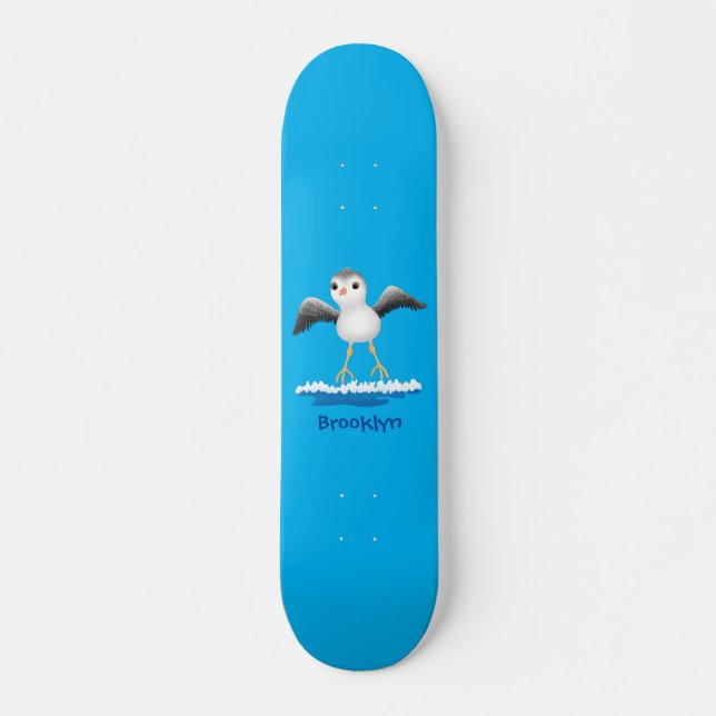 Skateboard Caricature en bécasseau mignon (Devant)