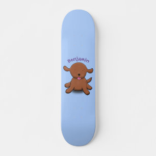 Skateboard Caricature en bleu pour chien de chiot joyeux