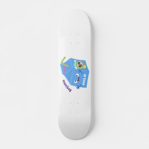 Skateboard Caricature en carton de lait joyeux