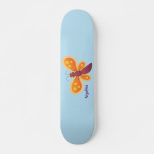 Skateboard Caricature joli papillon orange