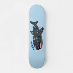 Skateboard Caricature joli requin baleine joyeux