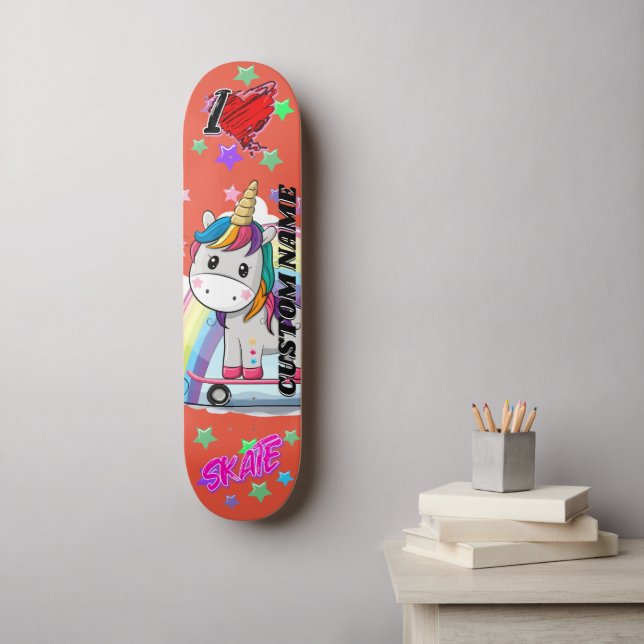 Skateboard Caricature mignon unique monocoque (Art mural)