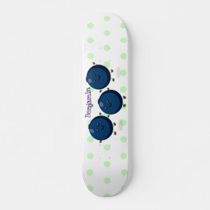 Skateboard Caricature mignonne de bleuets violets