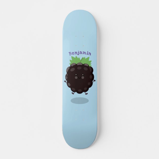 Skateboard Caricature mignonne de mûre mauve de mûre mûre mau (Devant)