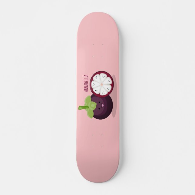 Skateboard Caricature mignonne mauve mangouste (Devant)