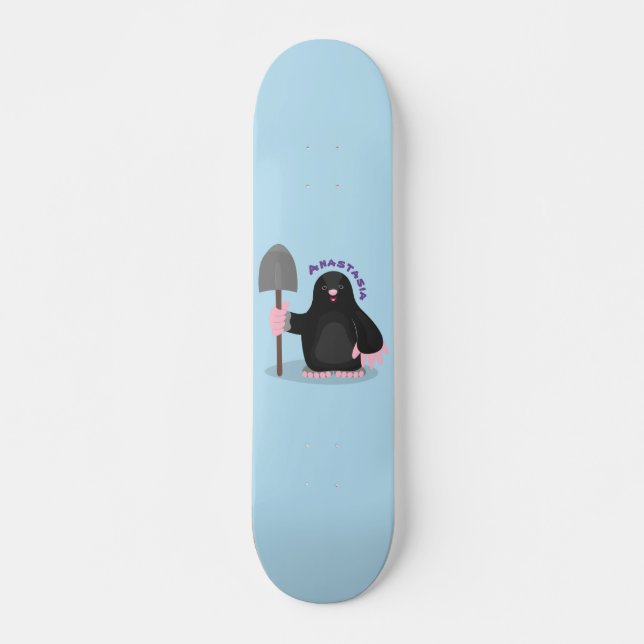 Skateboard Caricature mole joyeux (Devant)