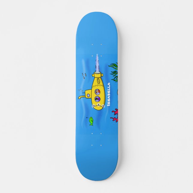 Skateboard Caricature sous-marine joyeuse (Devant)