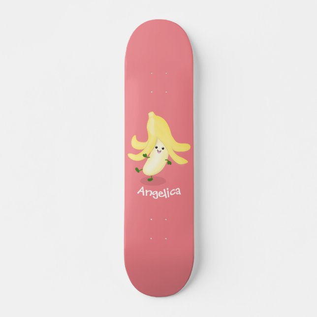 Skateboard Caricature sur la banane de Cute kawaii (Devant)
