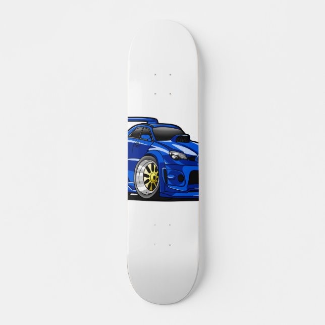 Skateboard Caricature sur la vitesse de voiture de muscle ble (Devant)