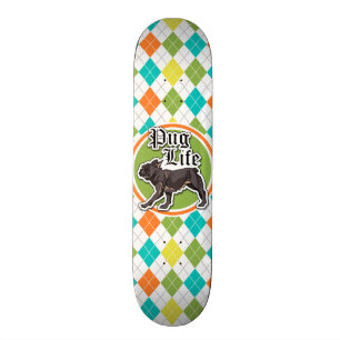 Skateboard Carlin amusant ; Motif de Jacquard coloré