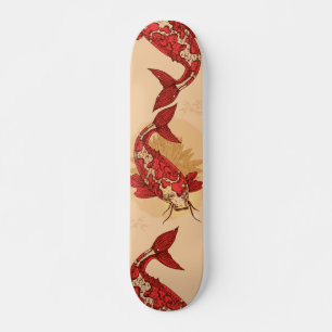 Skateboard Carpe rouge japonaise