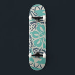 Skateboard Carrelage Batik Bleu I<br><div class="desc">Floral</div>
