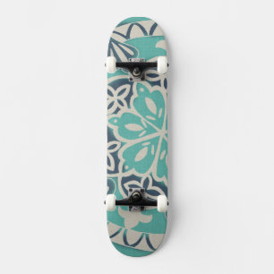 Skateboard Carrelage Batik Bleu I