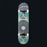 Skateboard Carrelage bleu Batik II<br><div class="desc">Floral</div>