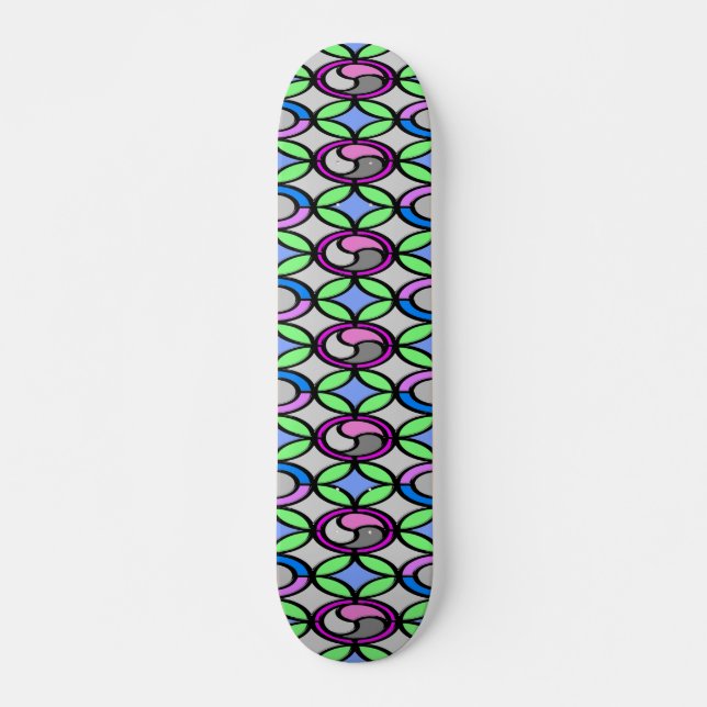 Skateboard Carrelage couleur verre (Devant)