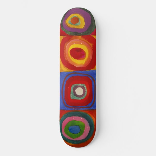 Skateboard Carrés avec cercles concentriques | Kandinsky | (Recto)