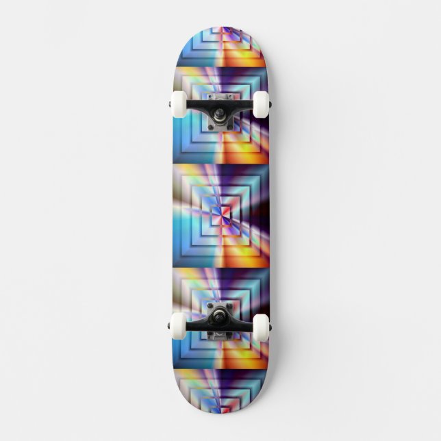 Skateboard Carrés brillants (Recto)