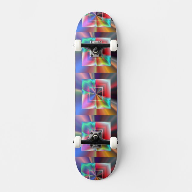 Skateboard Carrés brillants (Recto)